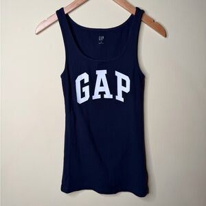 GAP Vintage Spellout Tank Top Navy White Letters Sporty Women’s Medium 90s